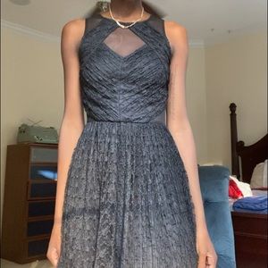 BLACK ASOS LACE DRESS WITH MESH CUTOUTS